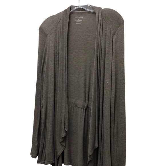 Van Heusen Women's Size M Tan Long Sleeve Open Front Asymmetric Hem Cardigan - Picture 1 of 8